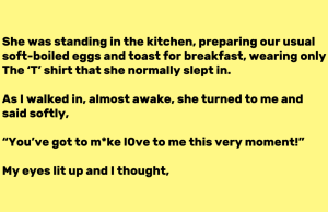 She was standing in the kitchen