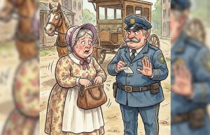 An Amish woman was driving her horse