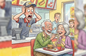 Senior Couple Sat Down to Share a Meal Like Always