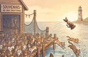 A man walks into an antique store and starts looking around.