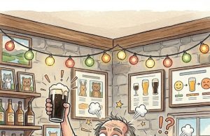 Three guys are having a few beers