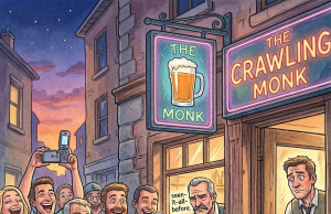 An Irishman had been drinking all night.