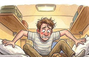 A man and a woman were stuck in a tiny sleeping cabin