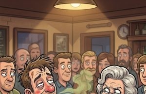A drunk walks into a crowded bar
