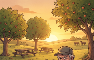 An elderly man in town had owned a large farm for several years.