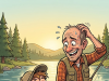 Little Johnny and his father went fishing one day.