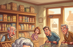 A little old lady went to the grocery store