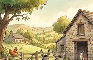 Two farmers are fighting over their donkeys.