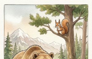 A rabbit got lost in the mountains and accidentally wandered into bear territory.